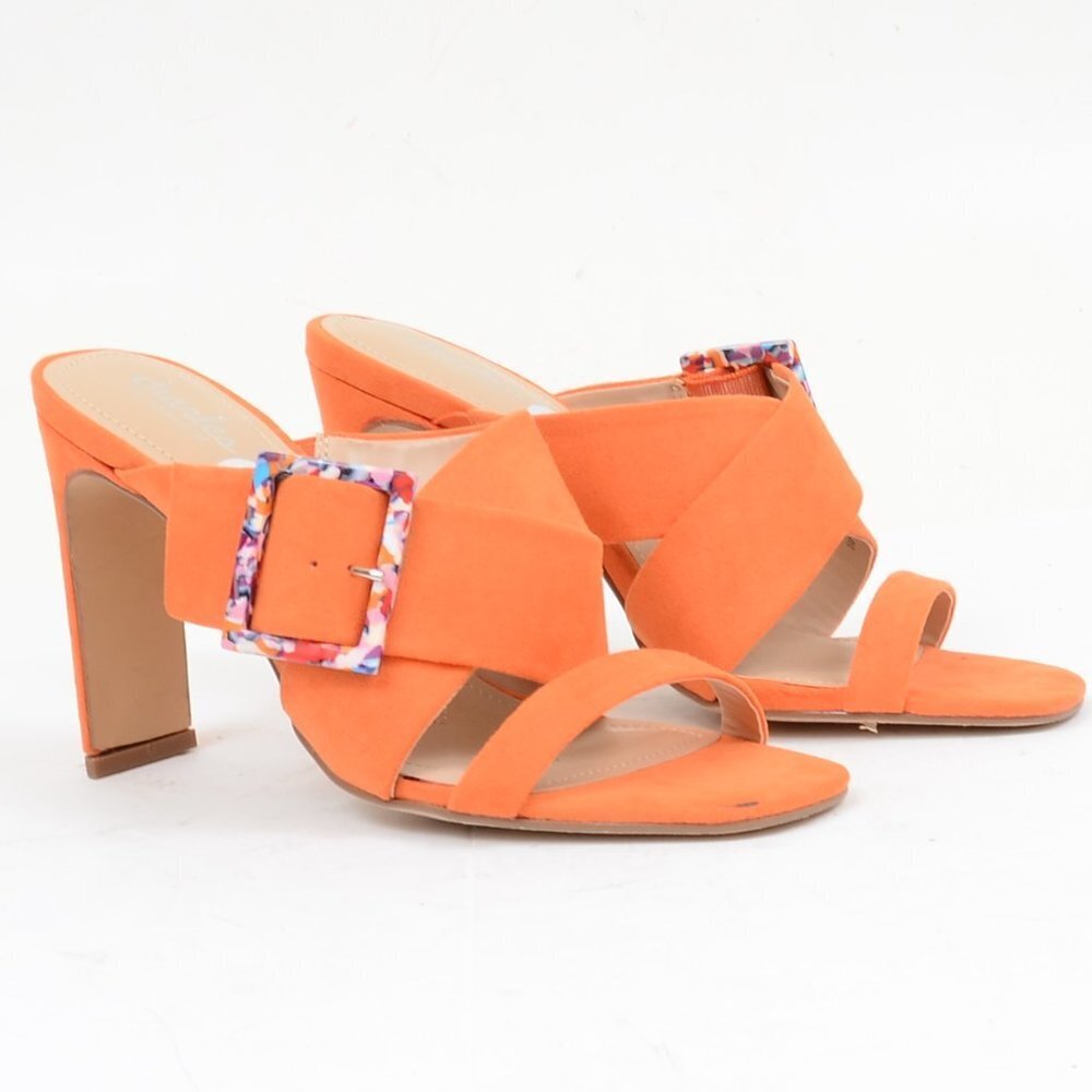 Charles By Charles David Gleam‎ Women's Size 9 Mango Orange Slide Sandal Sexy